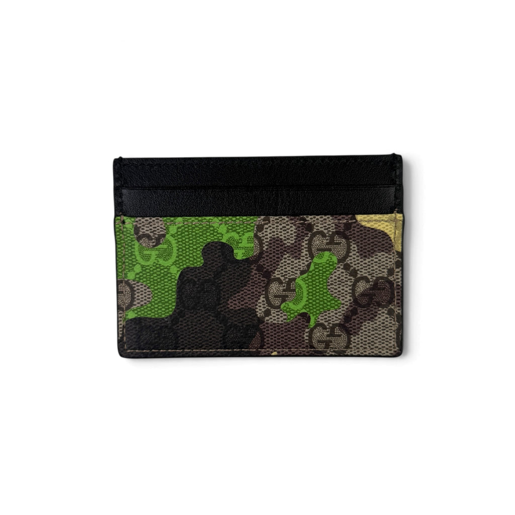 Gucci GG Blue Camo Canvas Card Holder