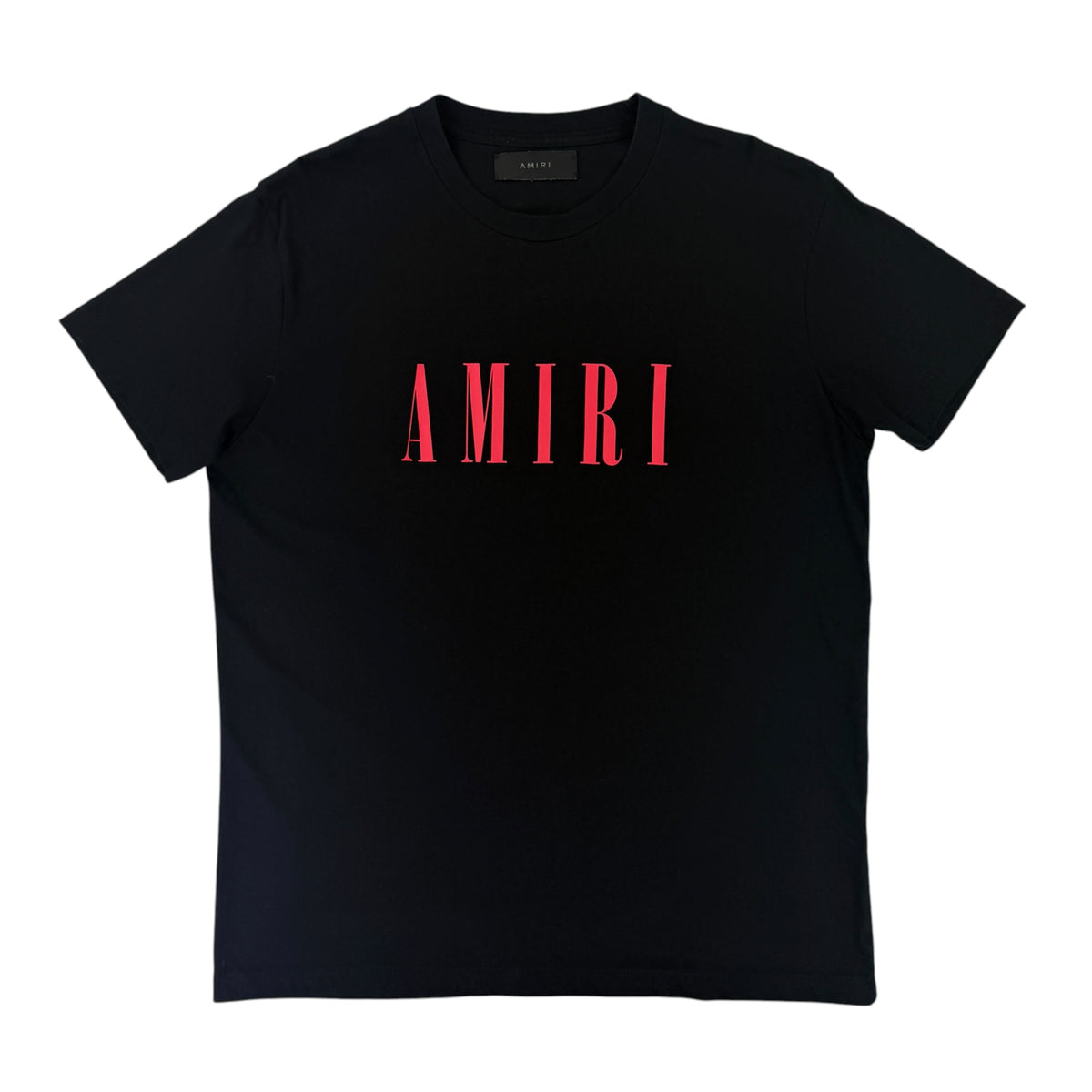 Amiri Men’s Black T-shirt Red Logo - Medium