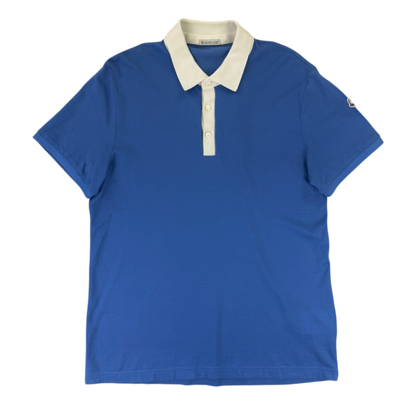 Moncler Men’s Blue Short Sleeve Polo - Large Slim