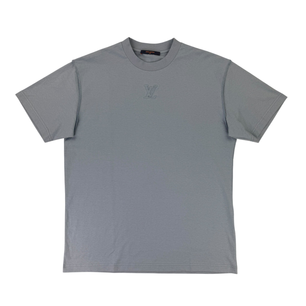 Louis Vuitton Men's Baby Blue Embossed T-shirt - Medium Oversized