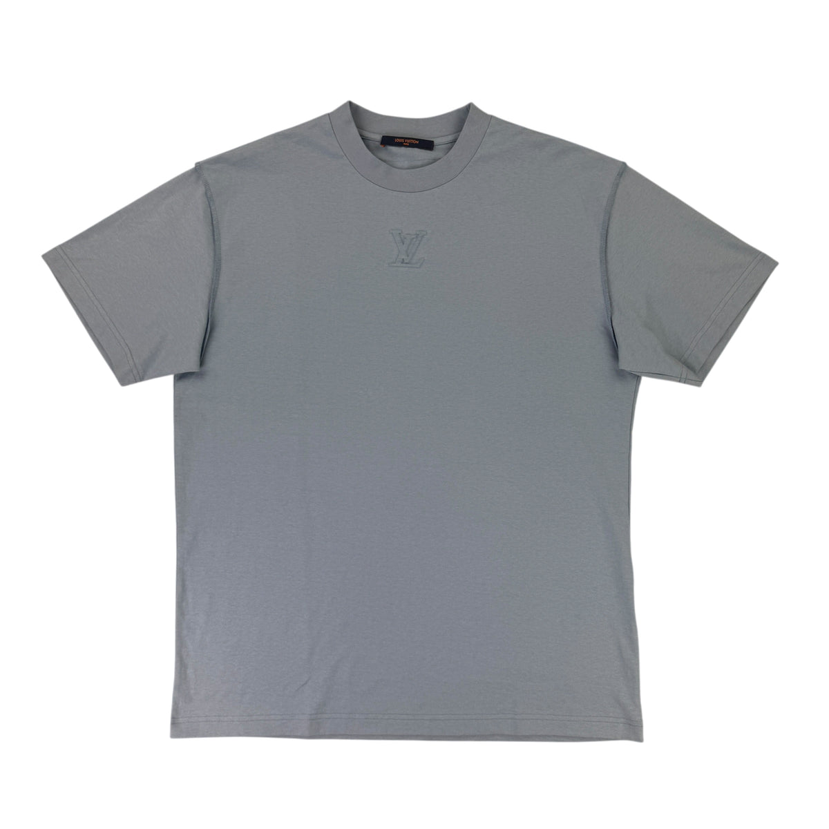 Louis Vuitton Men's Baby Blue Embossed T-shirt - Medium Oversized