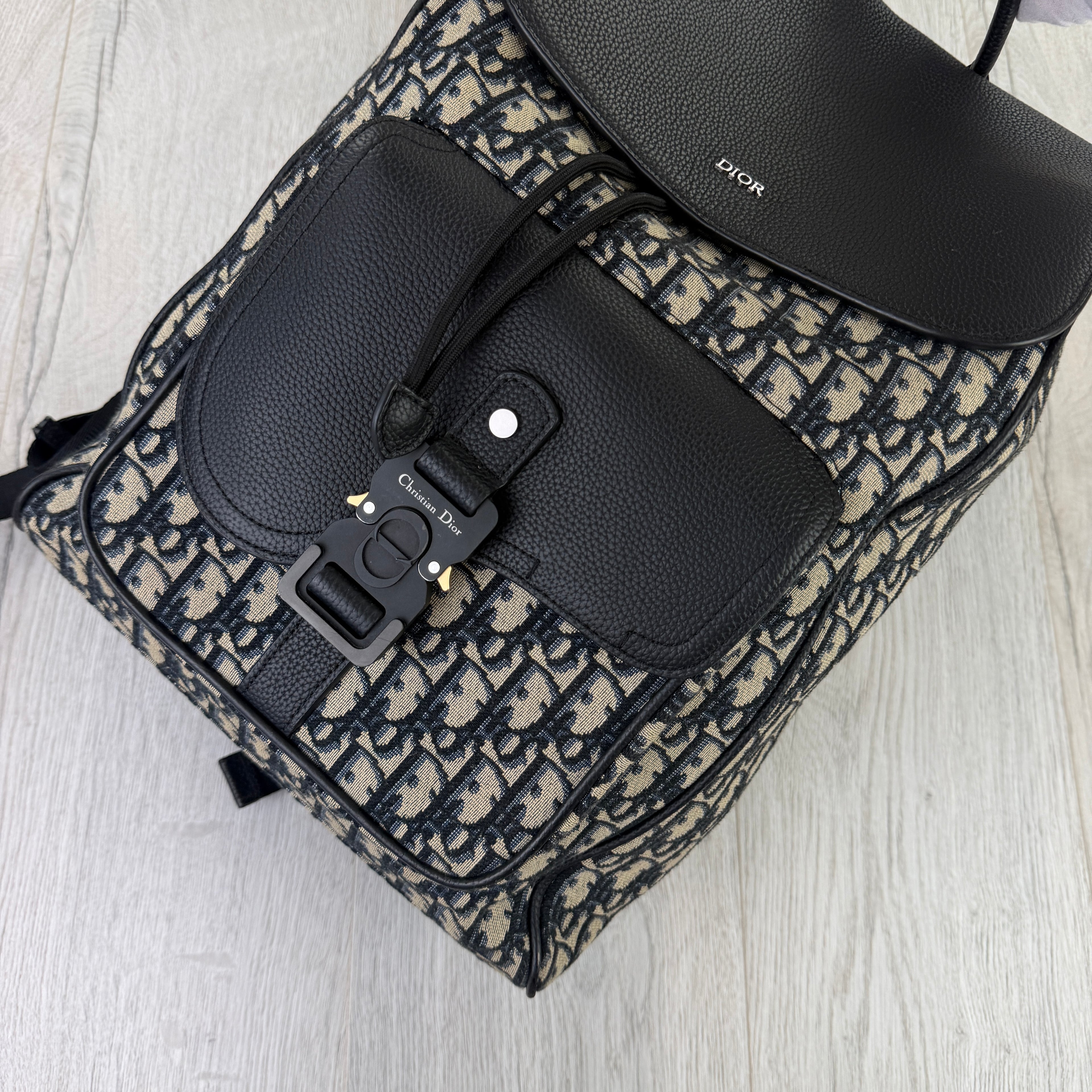 Dior Men’s Oblique Jacquard Saddle Backpack With Flap