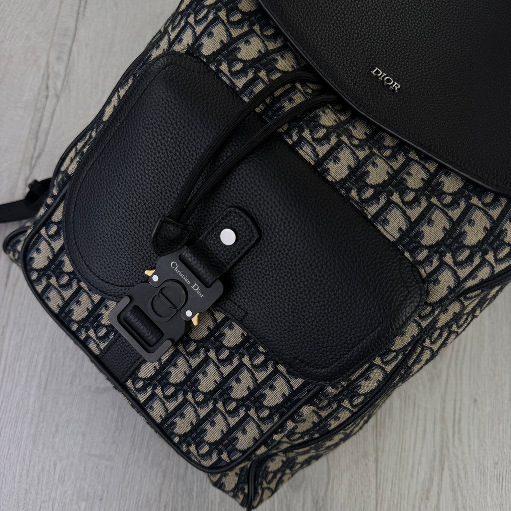 Dior Men’s Oblique Jacquard Saddle Backpack With Flap