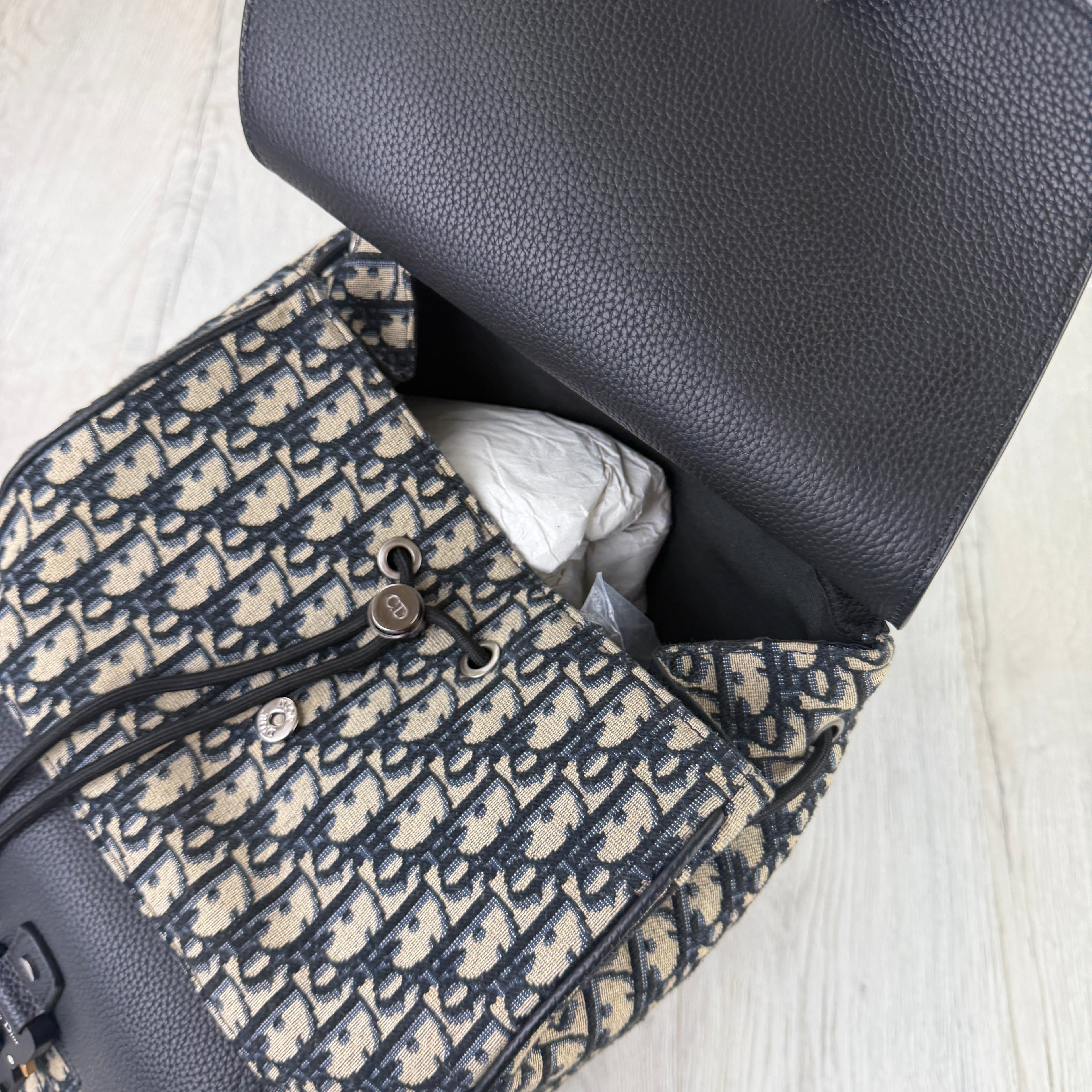 Dior Men’s Oblique Jacquard Saddle Backpack With Flap
