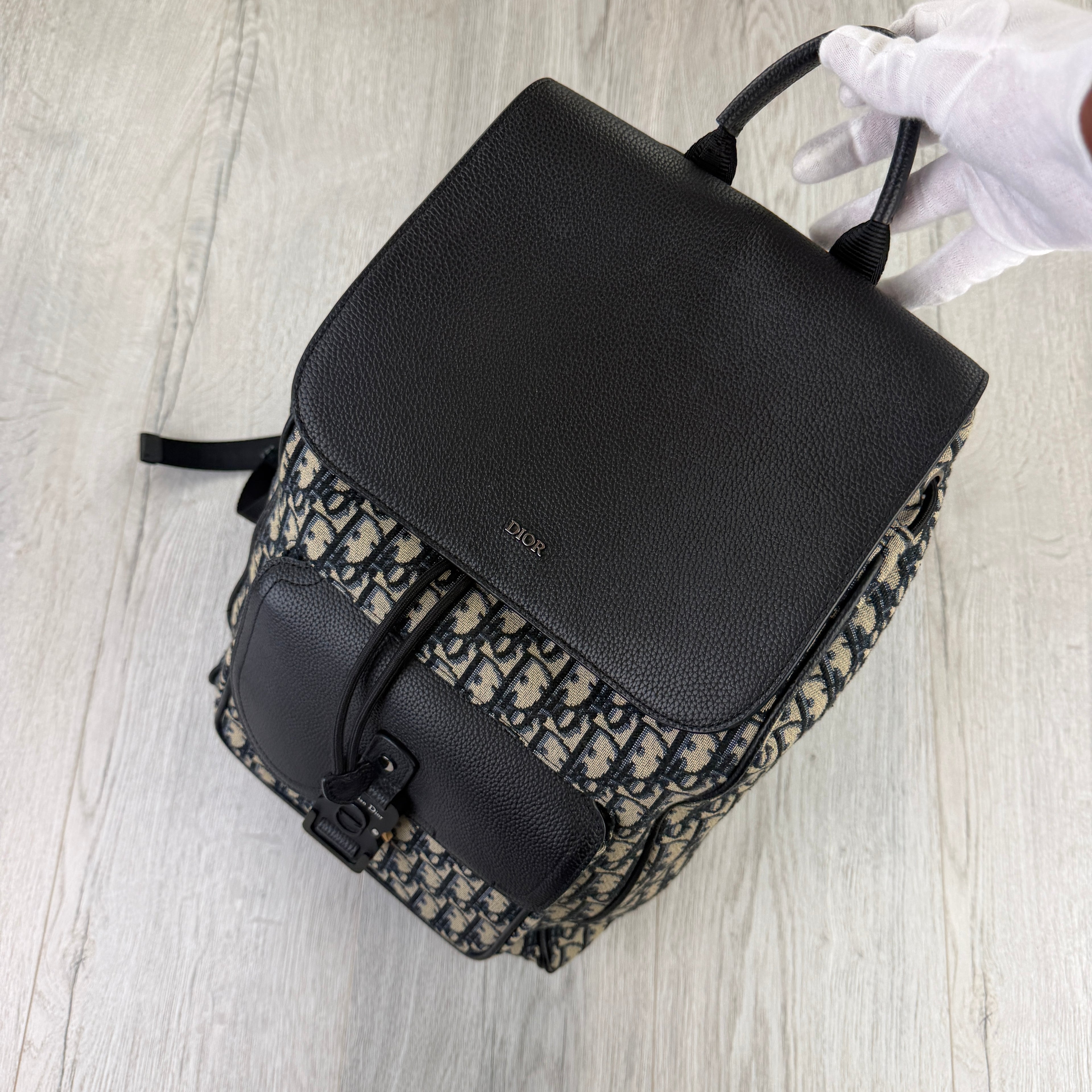 Dior Men’s Oblique Jacquard Saddle Backpack With Flap