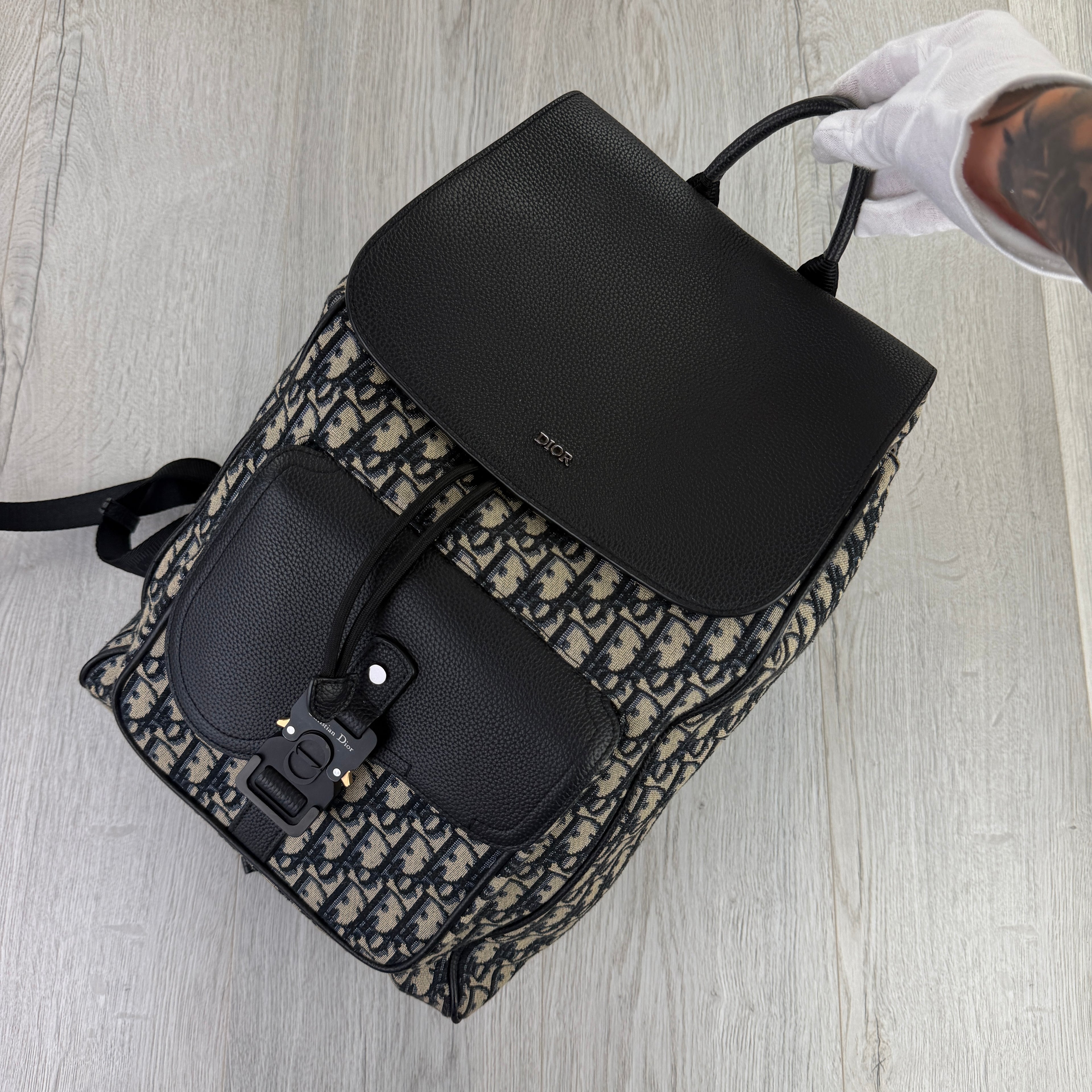 Dior Men’s Oblique Jacquard Saddle Backpack With Flap