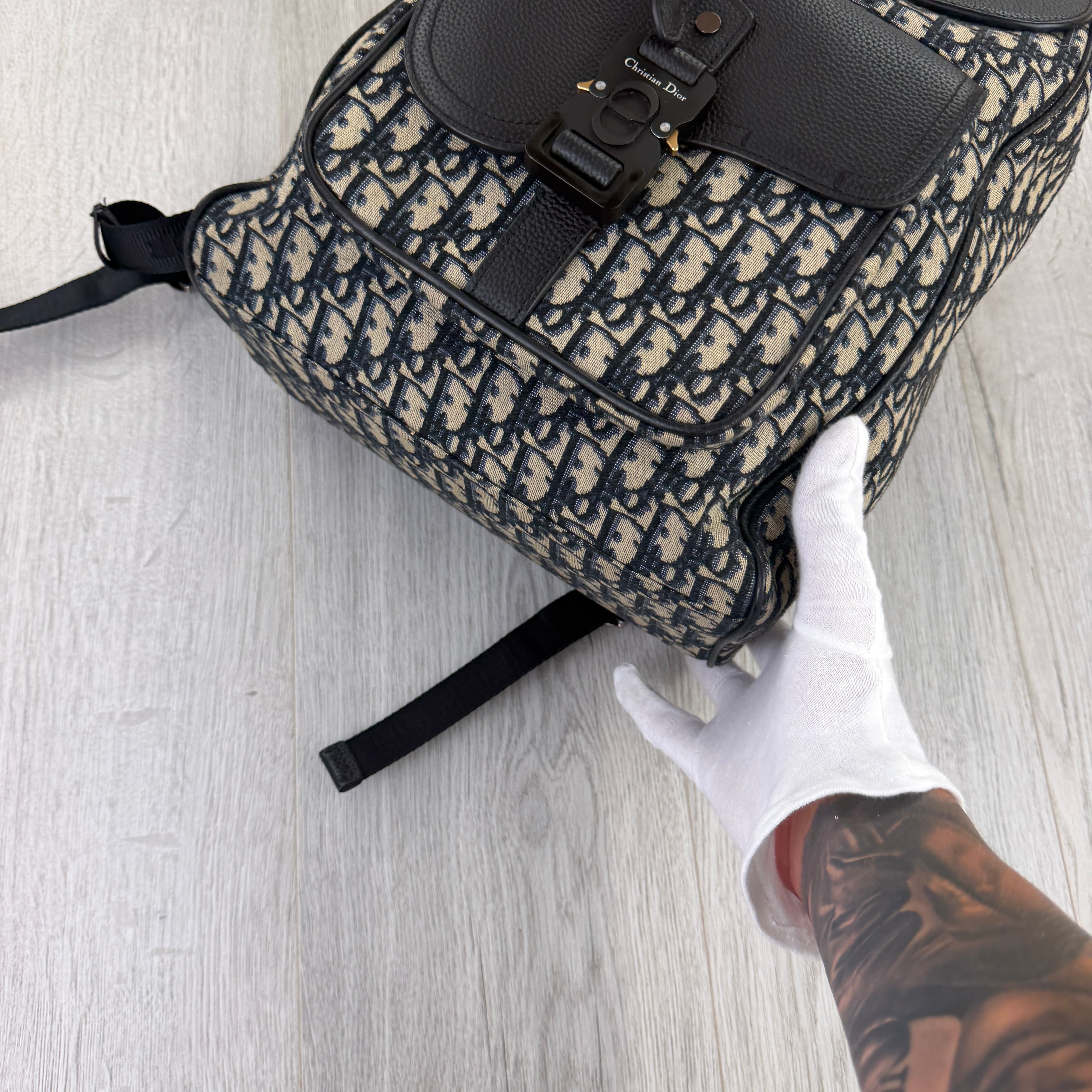 Dior Men’s Oblique Jacquard Saddle Backpack With Flap
