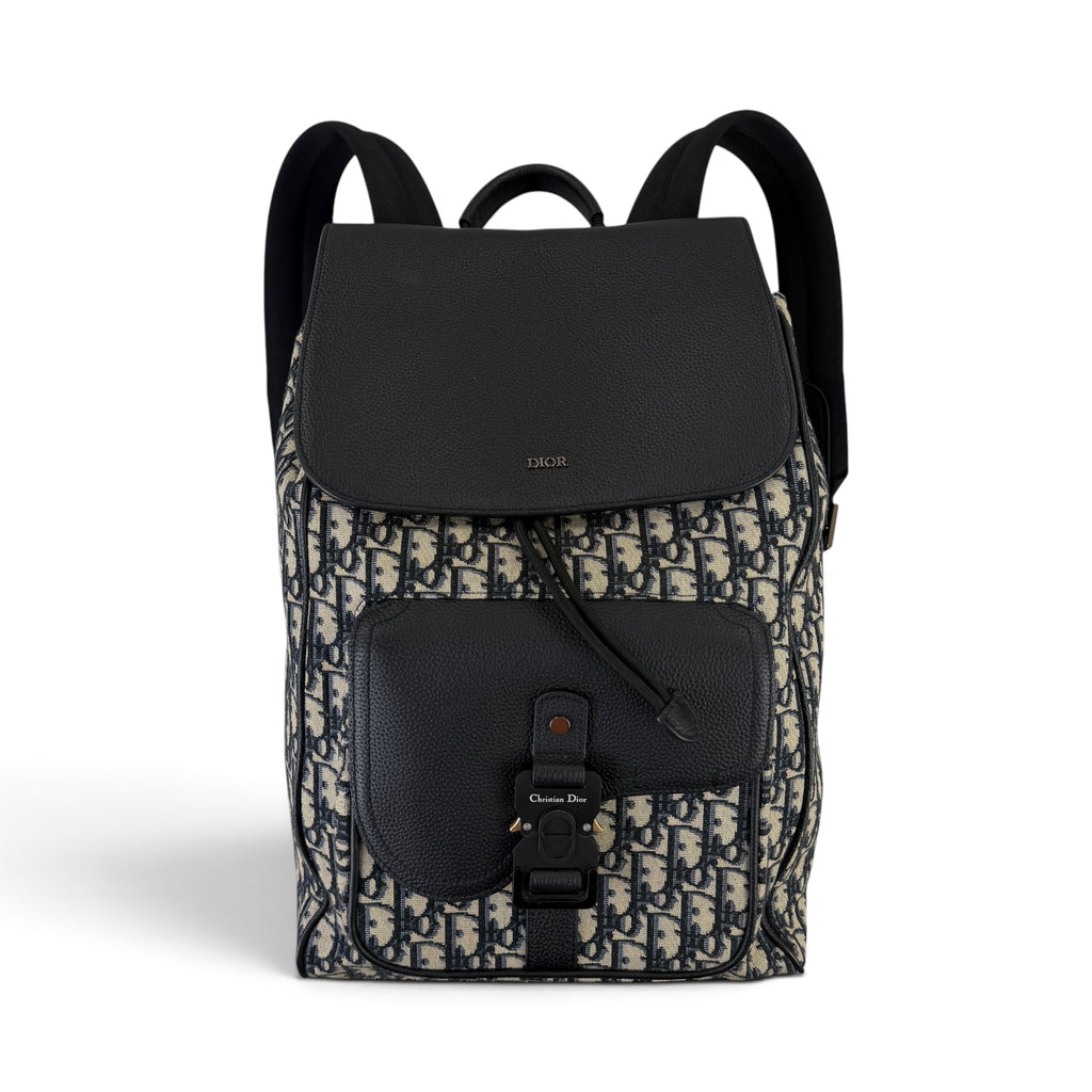 Dior Men’s Oblique Jacquard Saddle Backpack With Flap