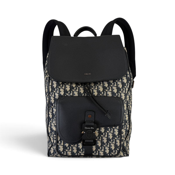 Dior Men’s Oblique Jacquard Saddle Backpack With Flap