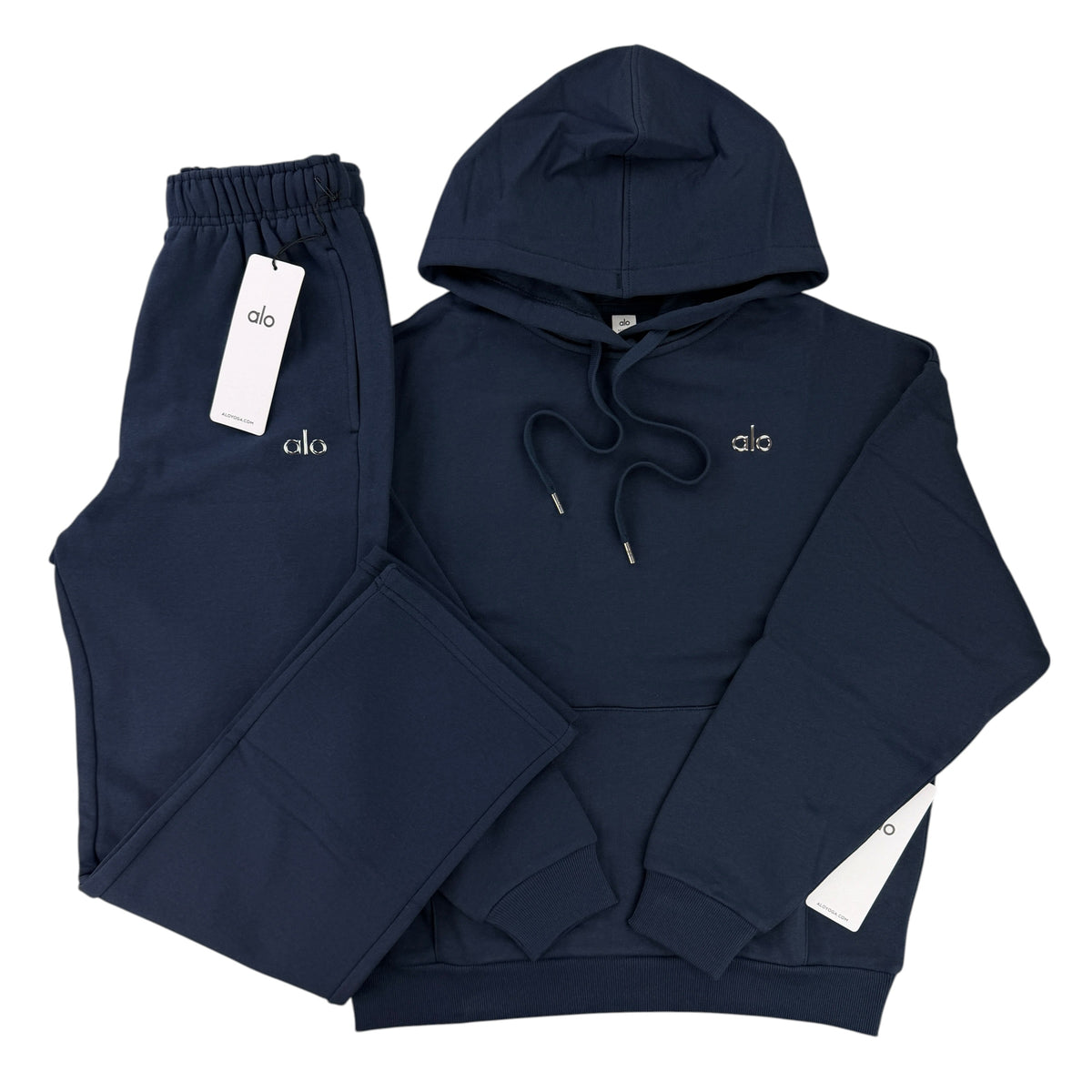 Alo Men’s Navy Hoodie  & Straight Bottoms Tracksuit