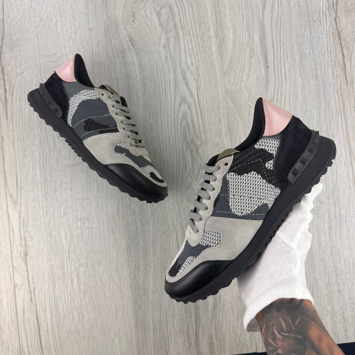 Valentino Women’s Pink Camo Rockrunner Trainers - UK 4.5