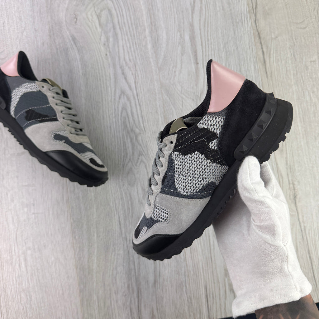 Valentino Women’s Pink Camo Rockrunner Trainers - UK 4.5
