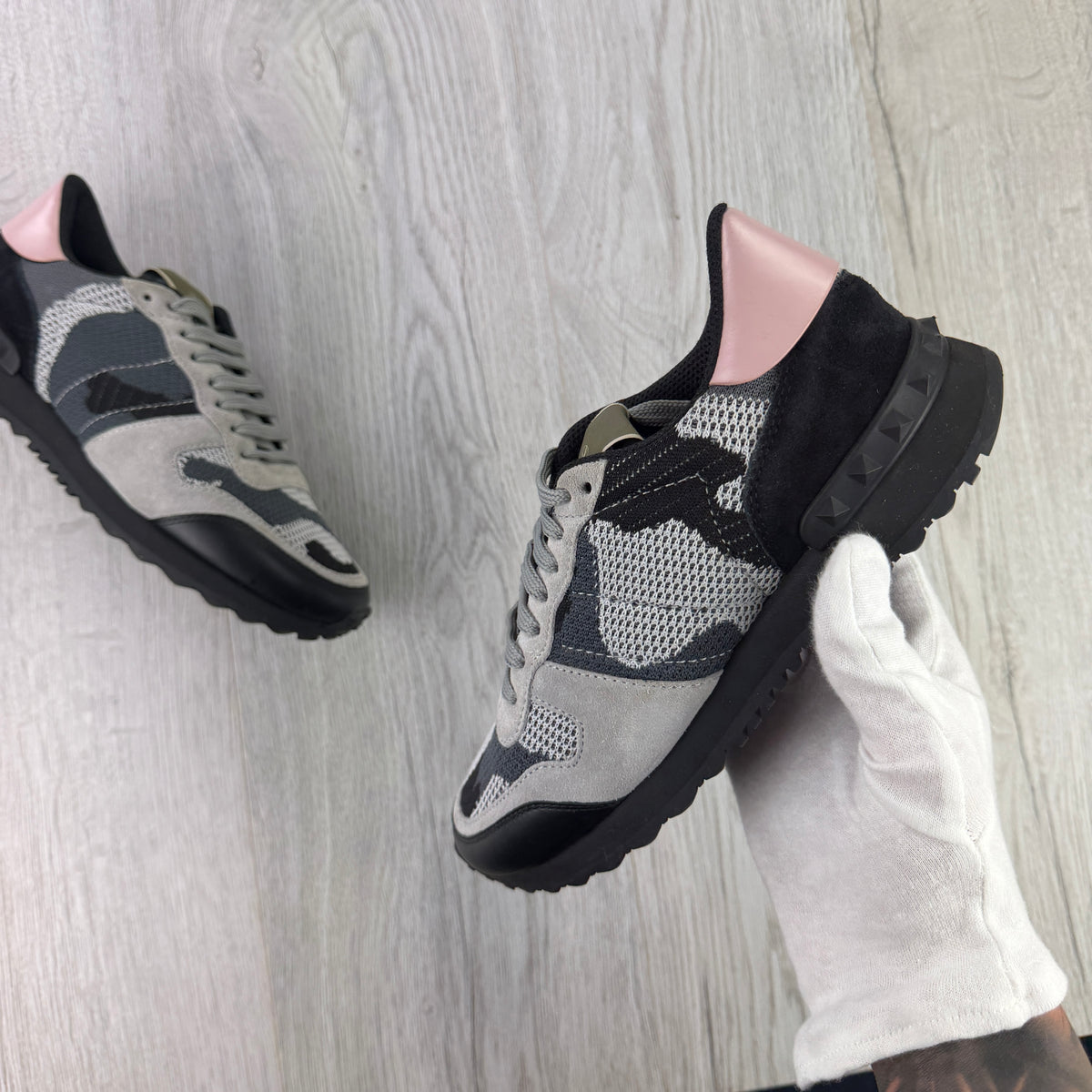 Valentino Women’s Pink Camo Rockrunner Trainers - UK 4.5
