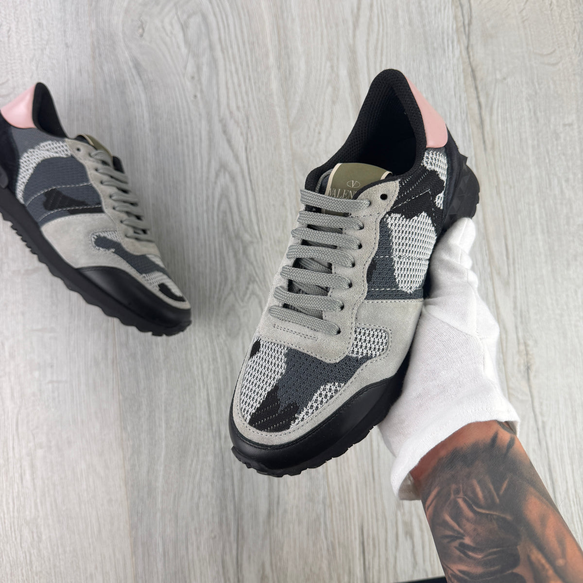 Valentino Women’s Pink Camo Rockrunner Trainers - UK 4.5