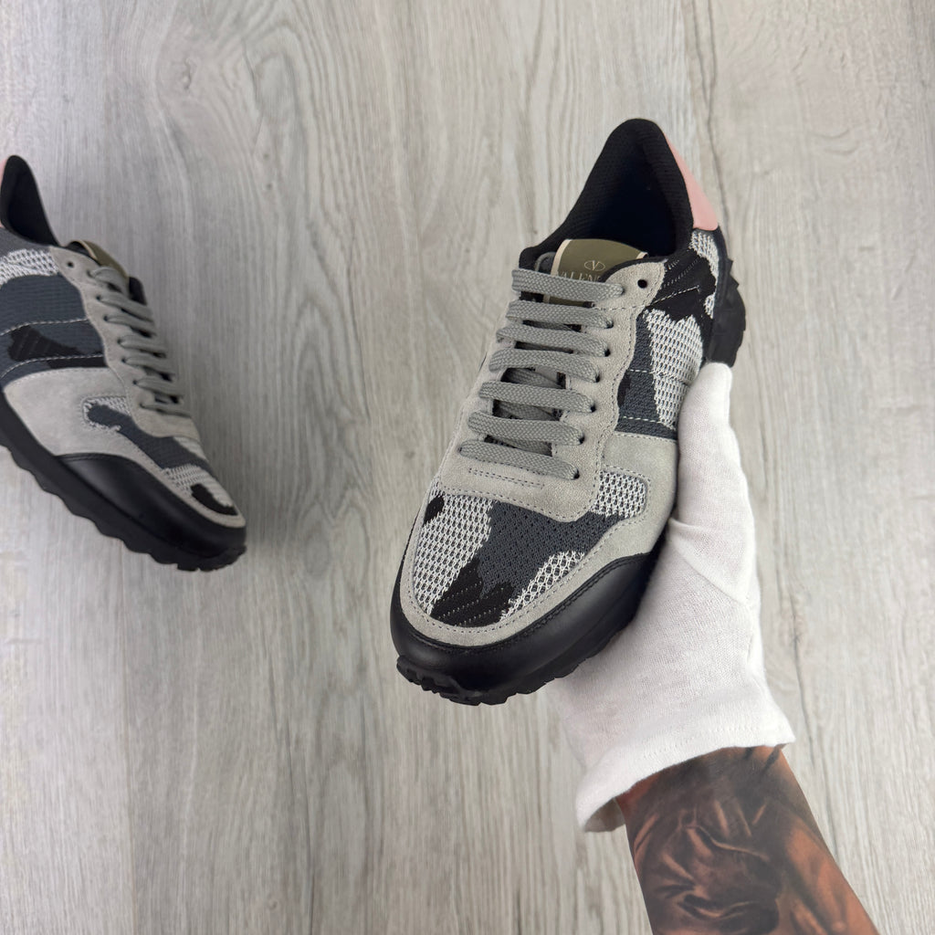 Valentino Women’s Pink Camo Rockrunner Trainers - UK 4.5