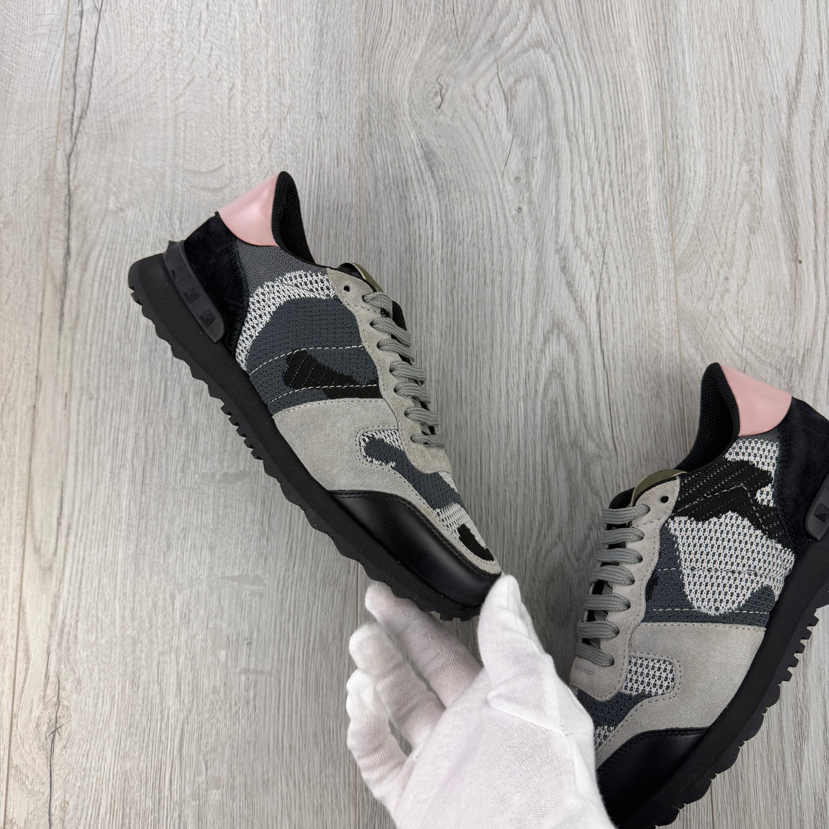 Valentino Women’s Pink Camo Rockrunner Trainers - UK 4.5