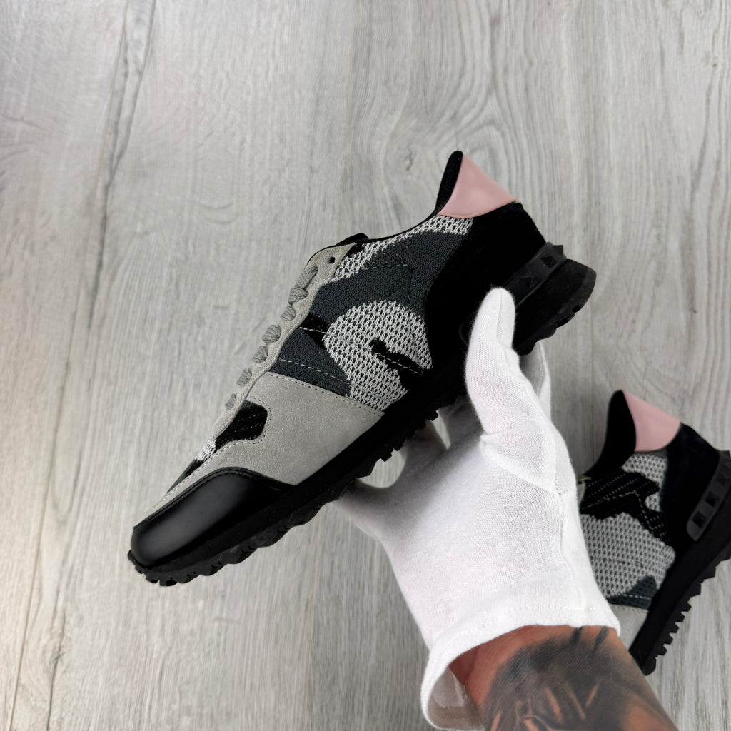 Valentino Women’s Pink Camo Rockrunner Trainers - UK 4.5
