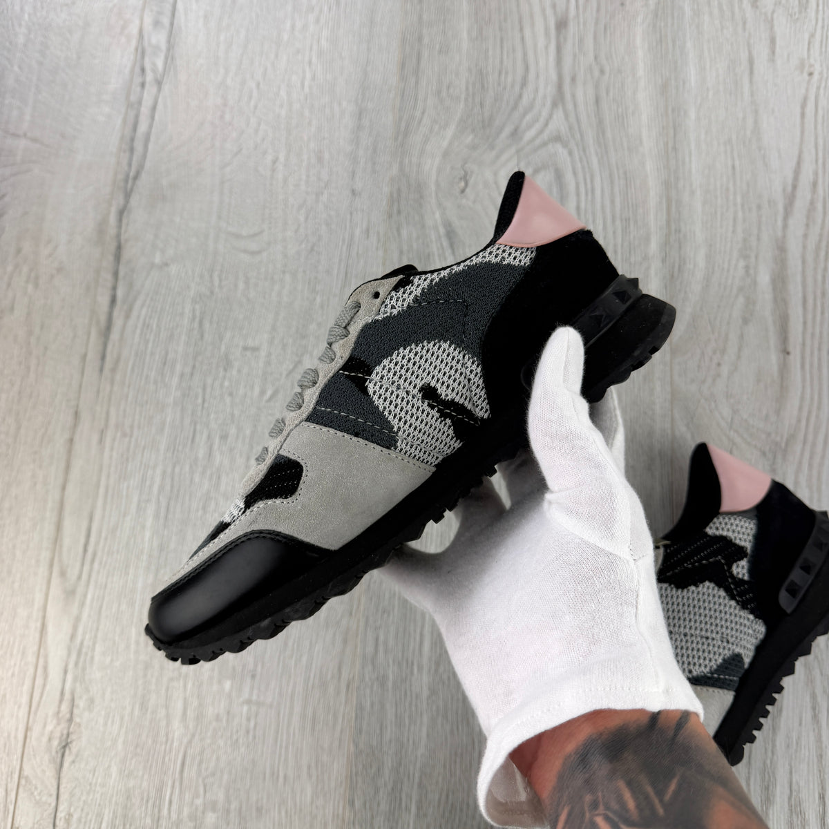 Valentino Women’s Pink Camo Rockrunner Trainers - UK 4.5