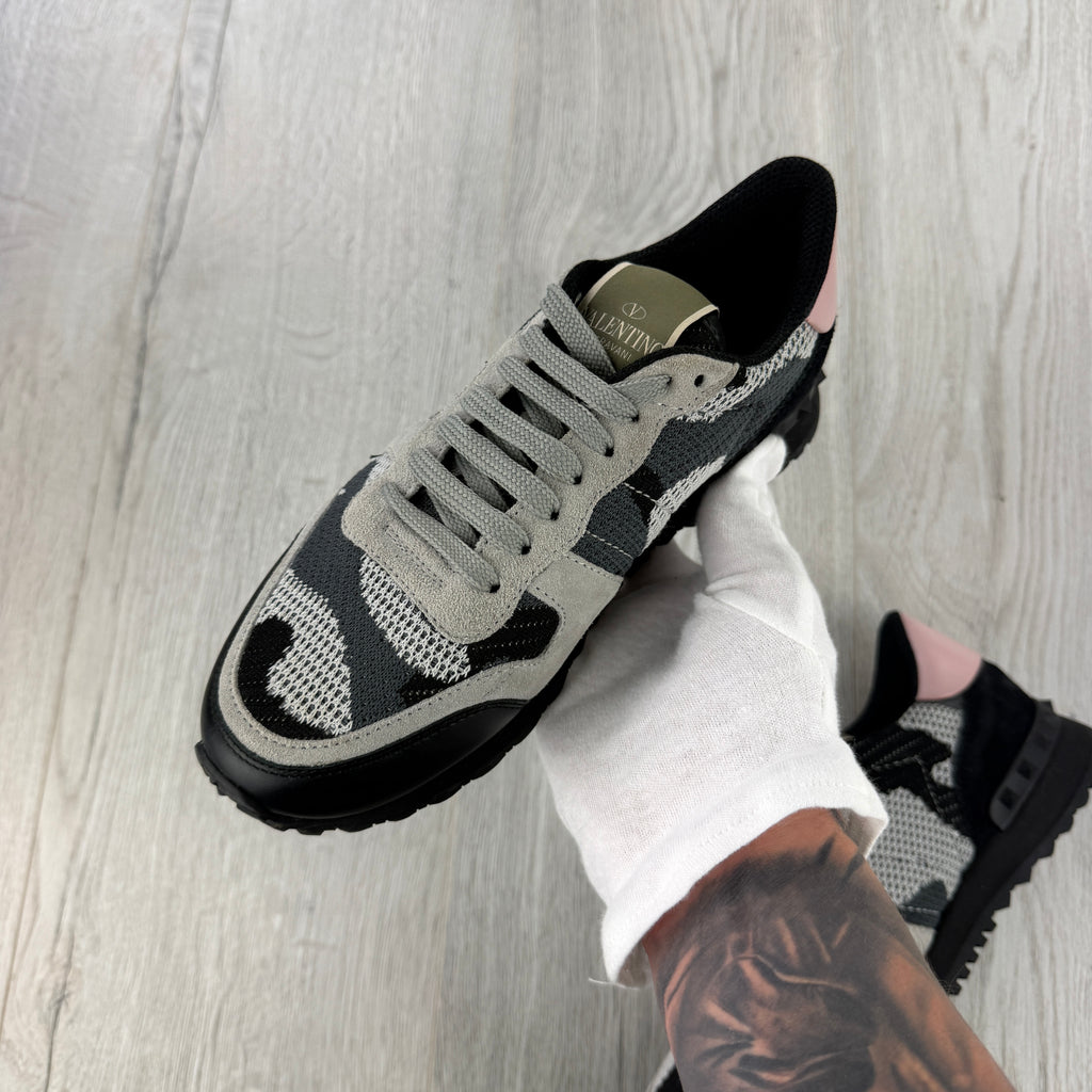 Valentino Women’s Pink Camo Rockrunner Trainers - UK 4.5