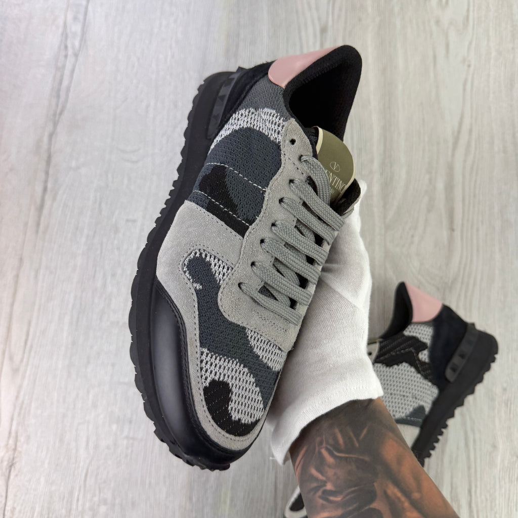 Valentino Women’s Pink Camo Rockrunner Trainers - UK 4.5