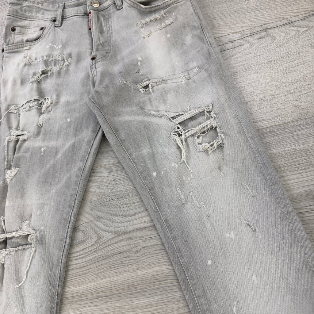 Dsquared2 Men’s Grey Distressed Jeans - 44 (Uk 28)
