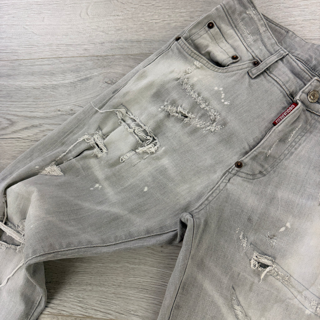 Dsquared2 Men’s Grey Distressed Jeans - 44 (Uk 28)