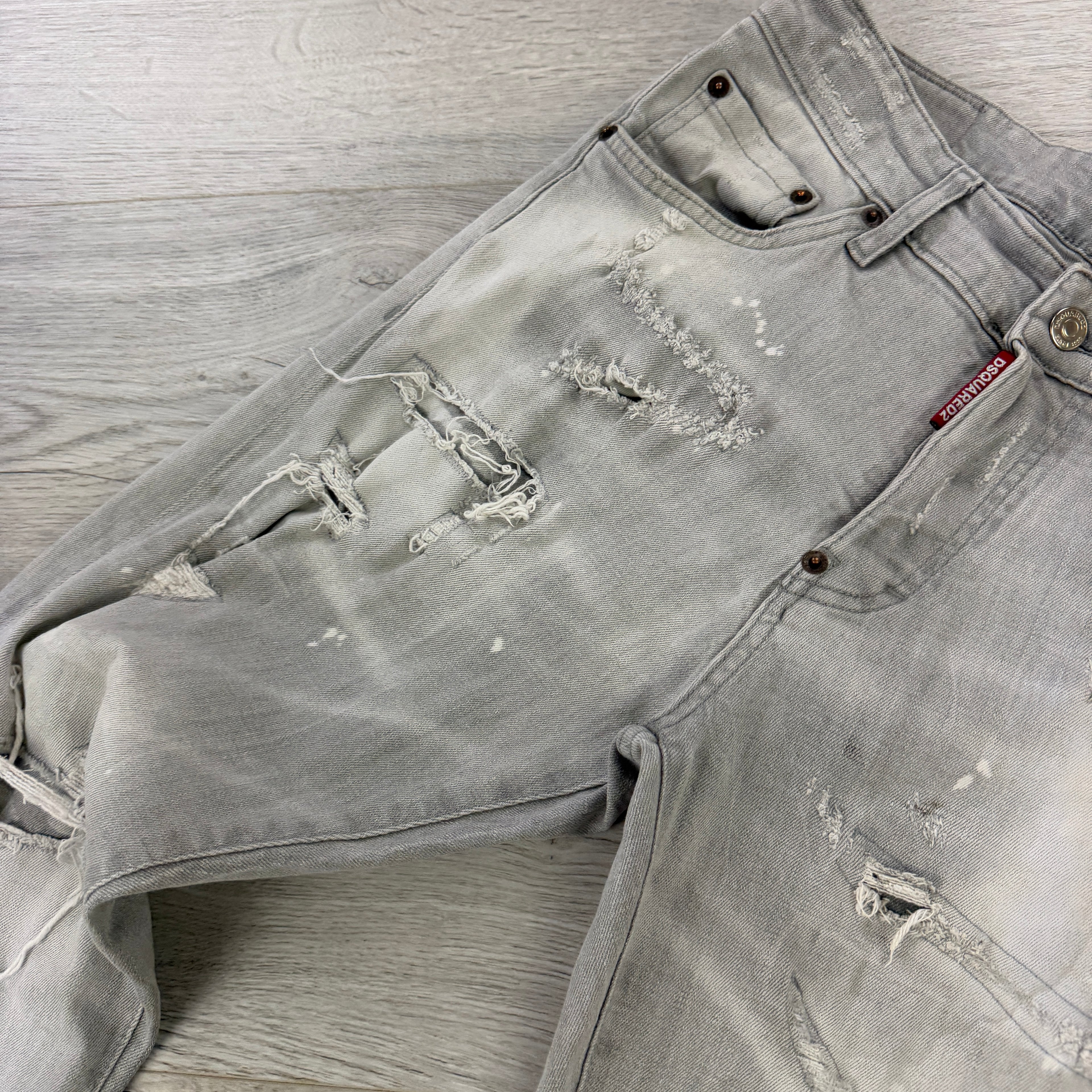 Dsquared2 Men’s Grey Distressed Jeans - 44 (Uk 28)