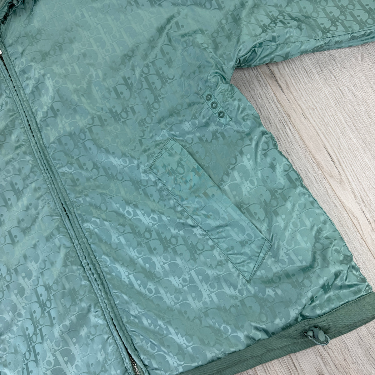 Dior Mens Oblique Reversible Men’s Teal/Green Monogram Jacket - Large