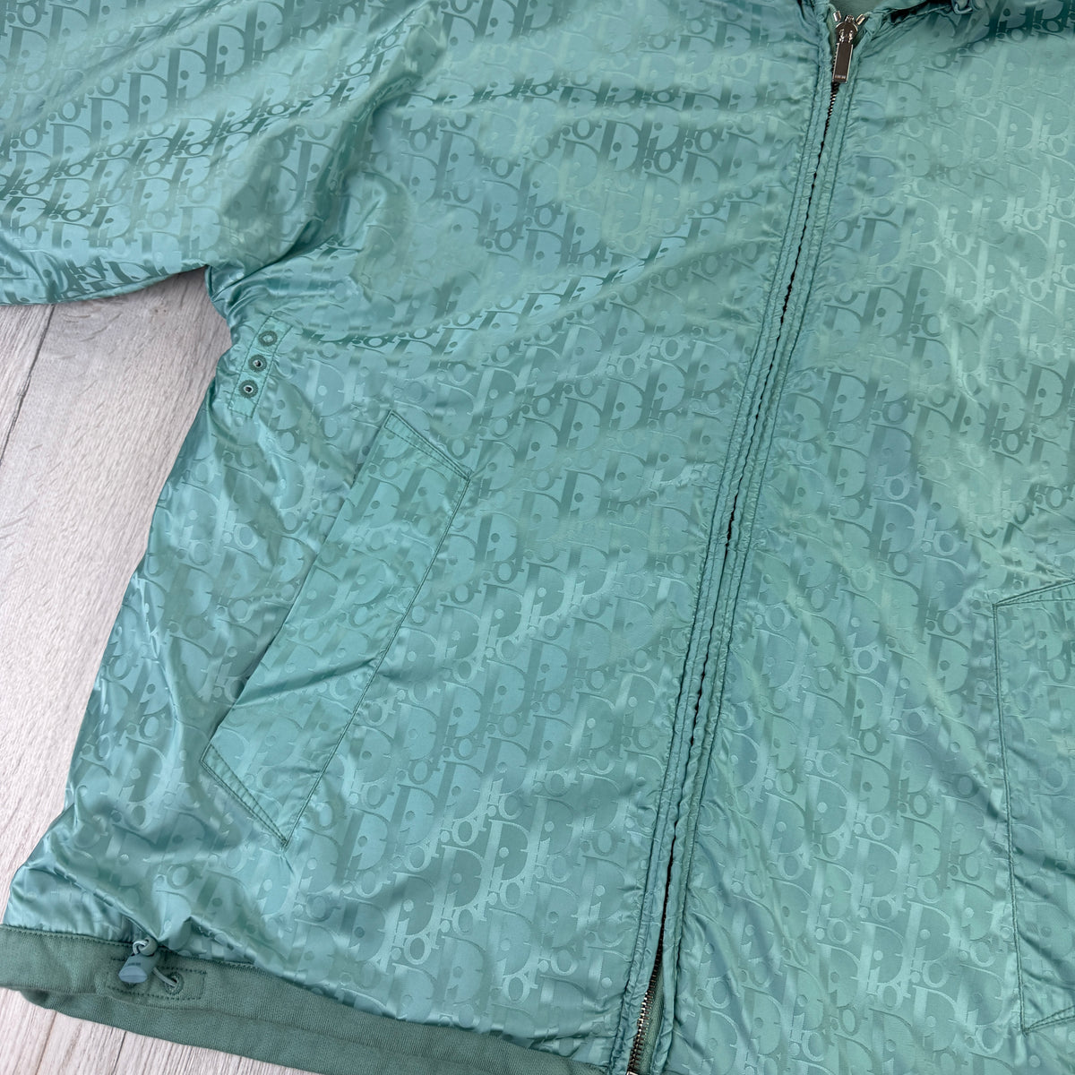 Dior Mens Oblique Reversible Men’s Teal/Green Monogram Jacket - Large