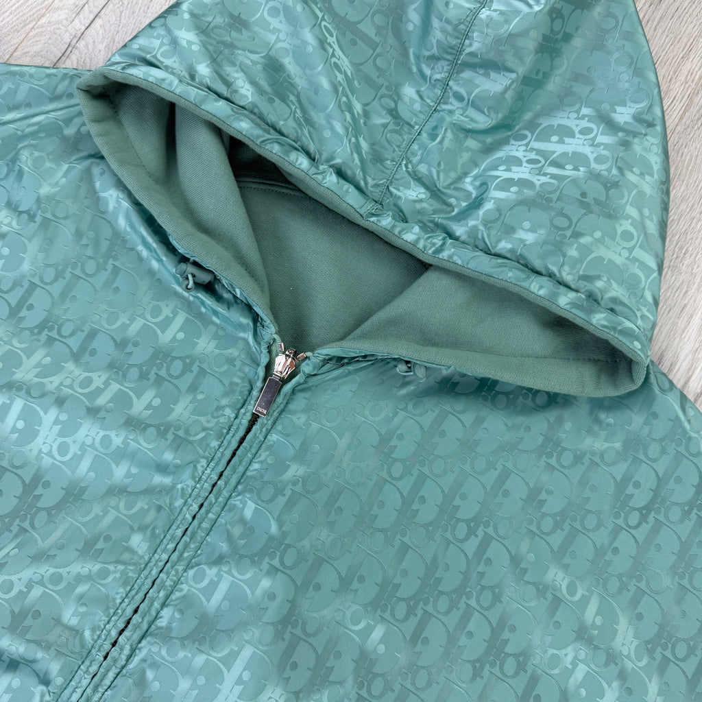 Dior Mens Oblique Reversible Men’s Teal/Green Monogram Jacket - Large