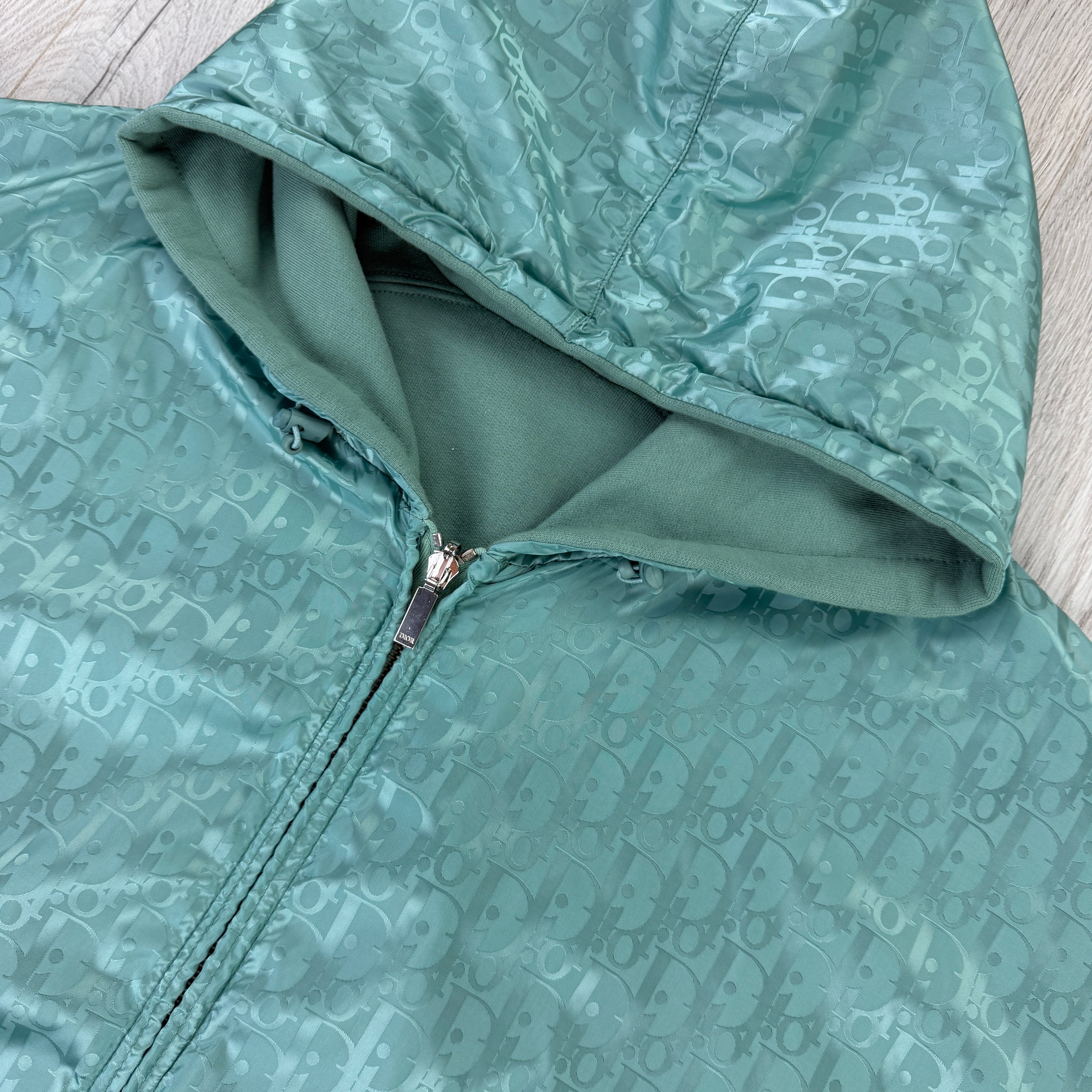 Dior Mens Oblique Reversible Men’s Teal/Green Monogram Jacket - Large