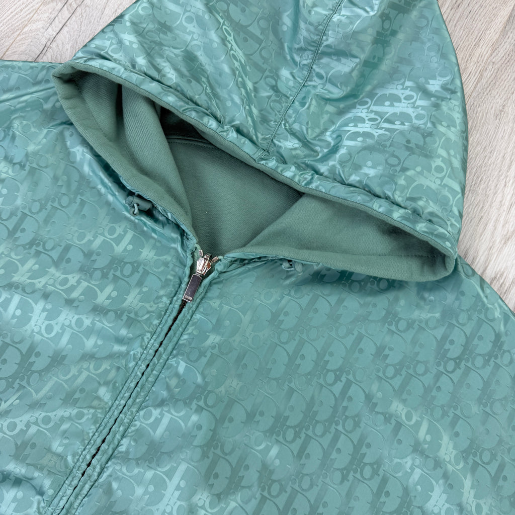 Dior Mens Oblique Reversible Men’s Teal/Green Monogram Jacket - Large