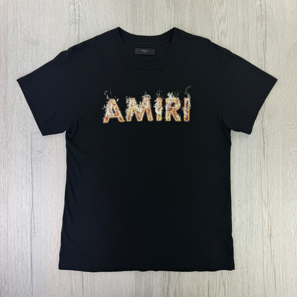 Amiri Men’s Black T-shirt Logo - Small
