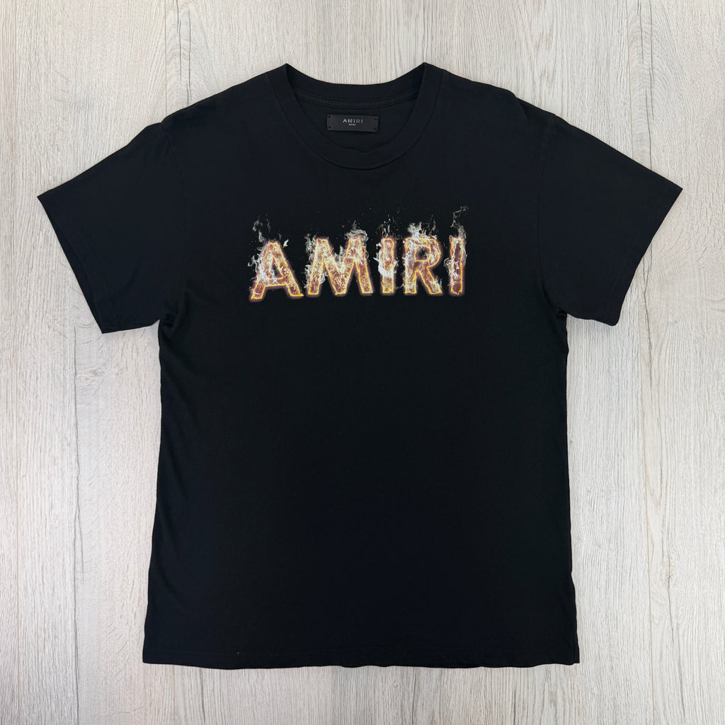 Amiri Men’s Black T-shirt Logo - Small