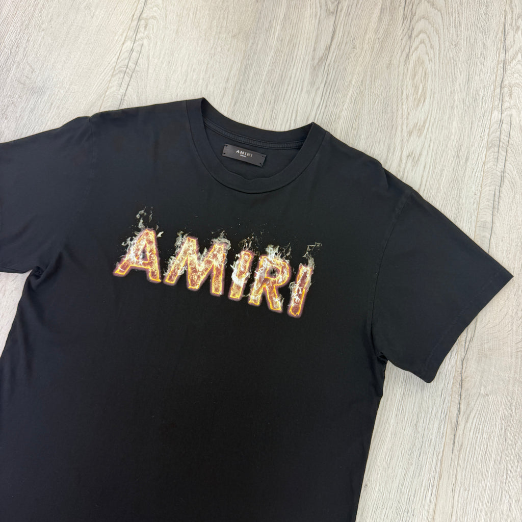 Amiri Men’s Black T-shirt Logo - Small