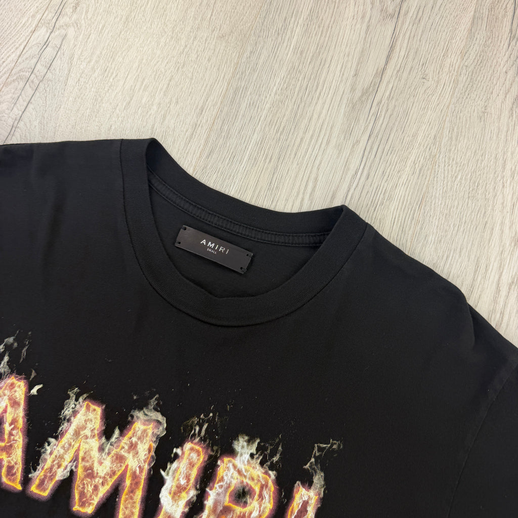 Amiri Men’s Black T-shirt Logo - Small