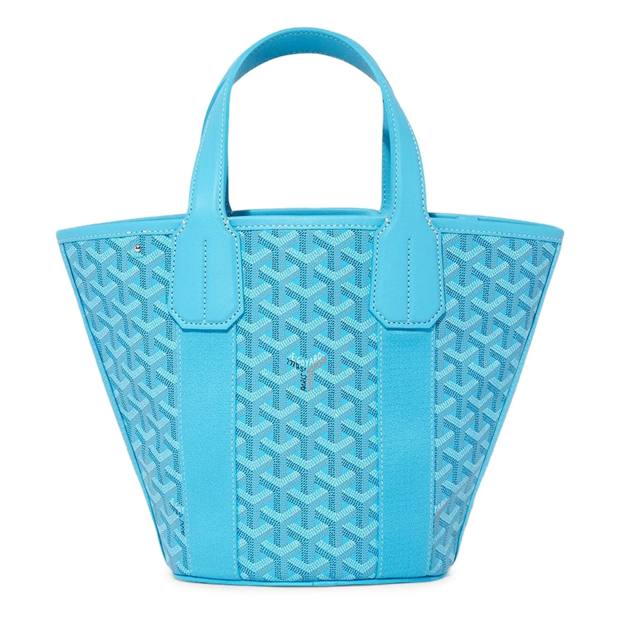 Back view of Goyard Belharra Turquoise PM Tote Bag BELHARPMLTY11CL11P