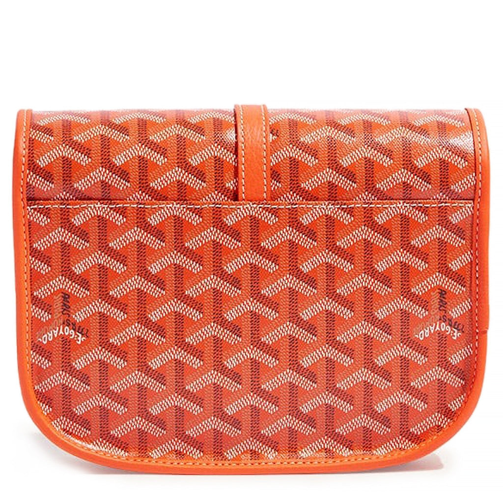 Back view of Goyard Goyardine Belvedere II Orange PM Messenger Bag BELVE3PMLTY07CG07P
