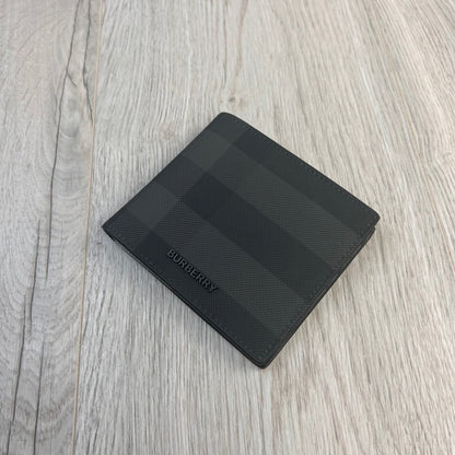 Burberry Men’s Gray Check Bifold Wallet