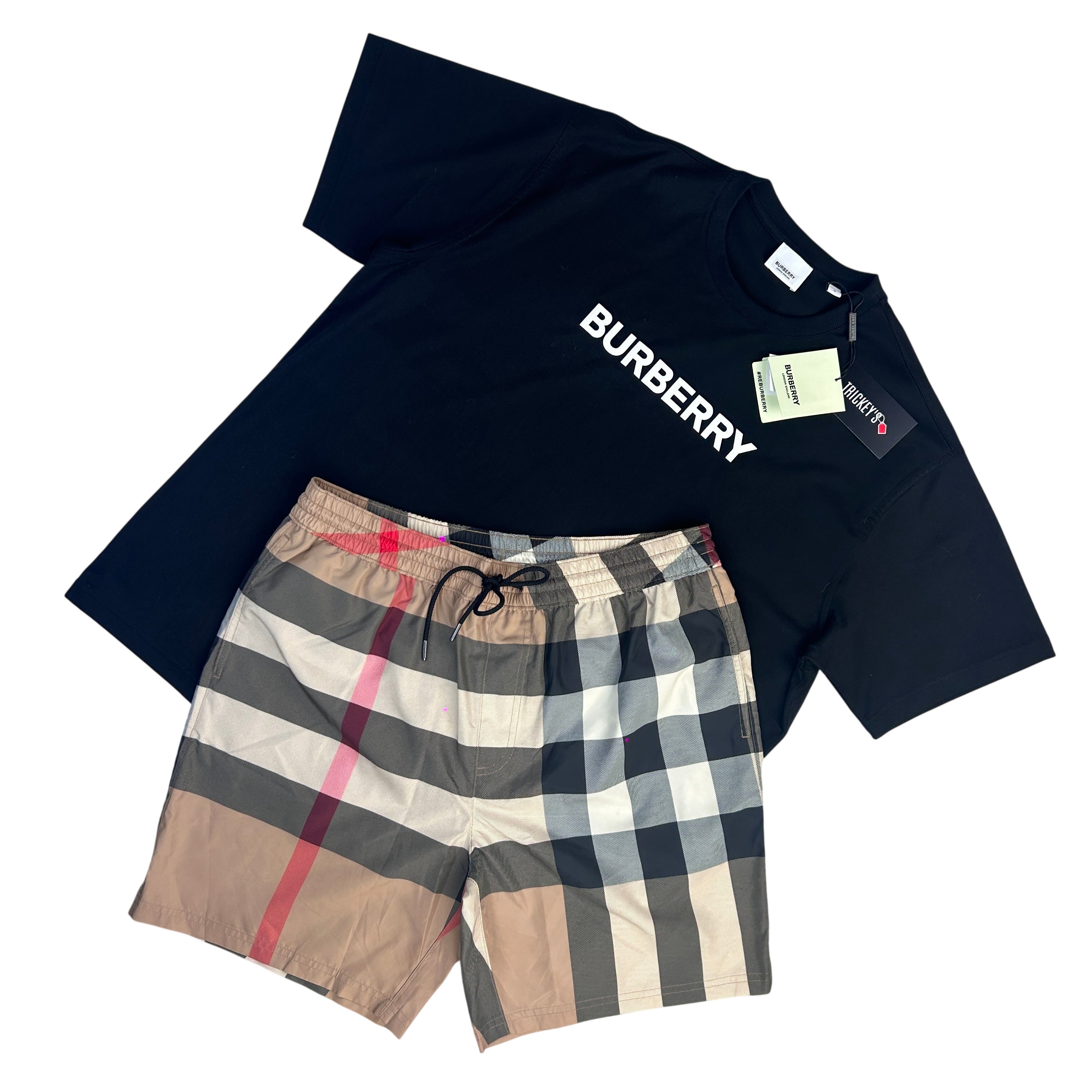 Burberry Men’s Black T-shirt & Shorts Set
