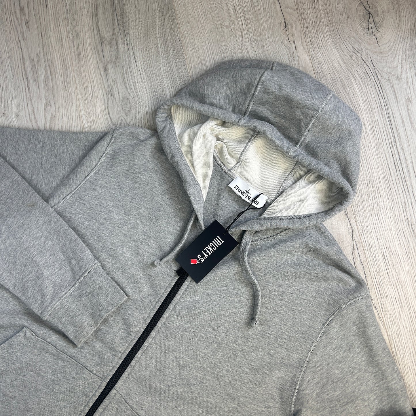 Stone Island Men’s Grey Zip-up Hoodie - Small