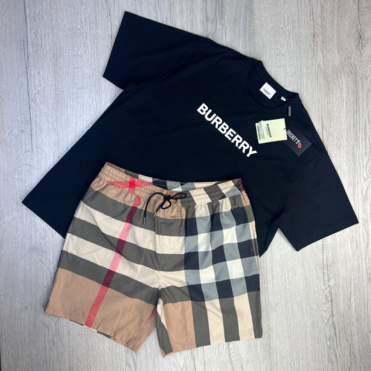 Burberry Men’s Black T-shirt & Shorts Set