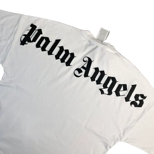 Palm Angels Collar Logo White Oversized T-shirt