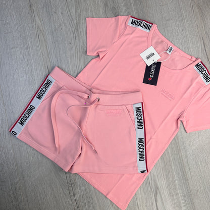 Moschino Women’s Taped Pink T-shirt & Short Set