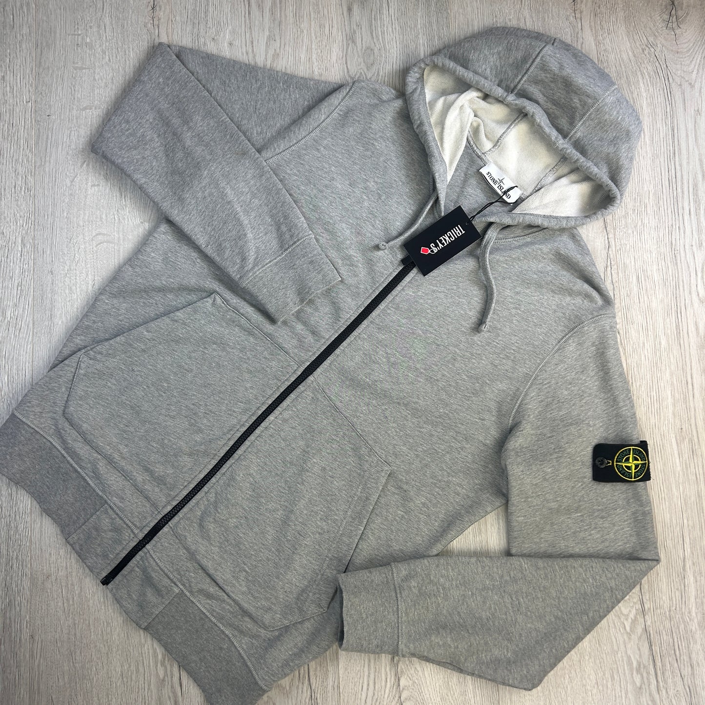 Stone Island Men’s Grey Zip-up Hoodie - Small