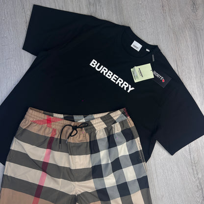 Burberry Men’s Black T-shirt & Shorts Set