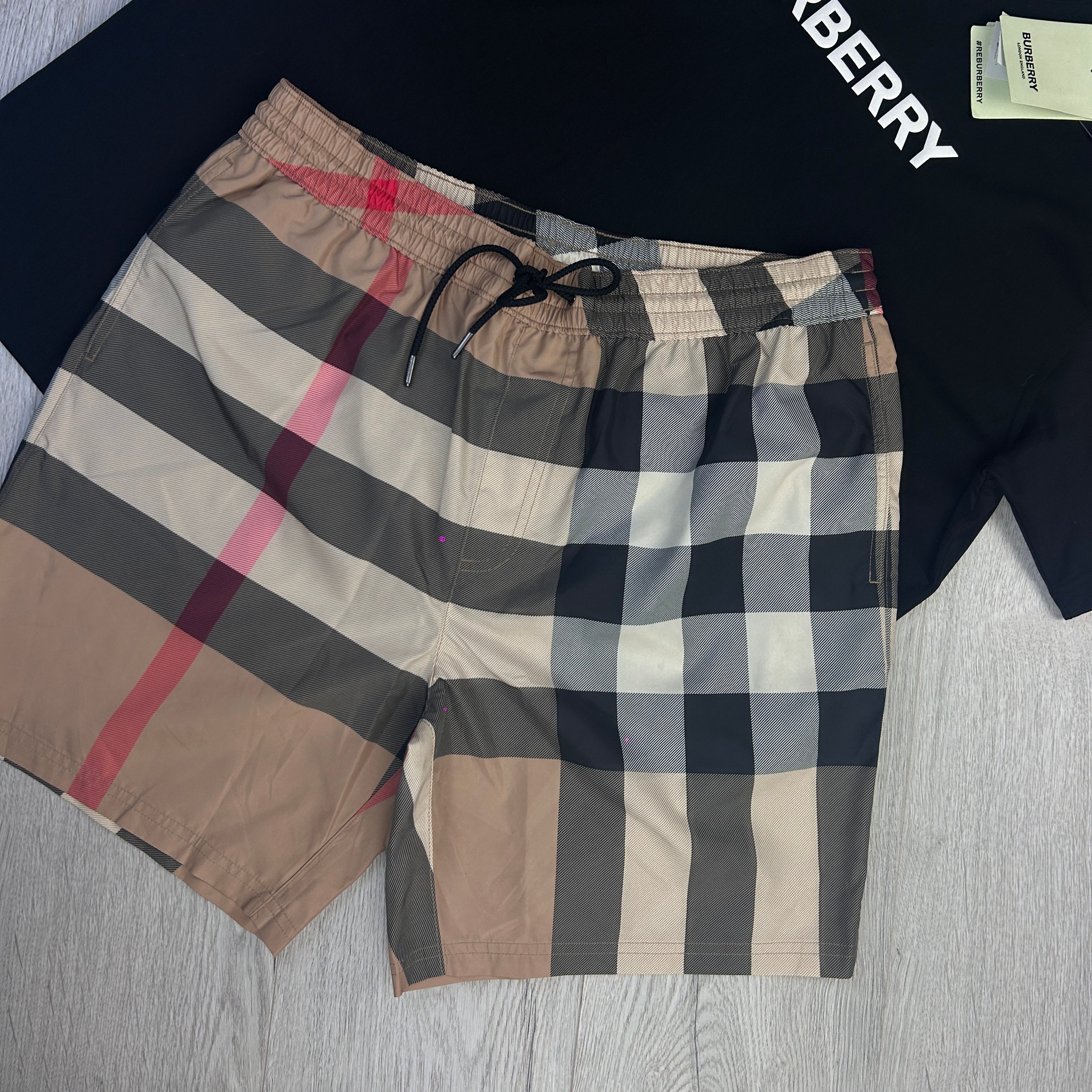 Burberry Men’s Black T-shirt & Shorts Set