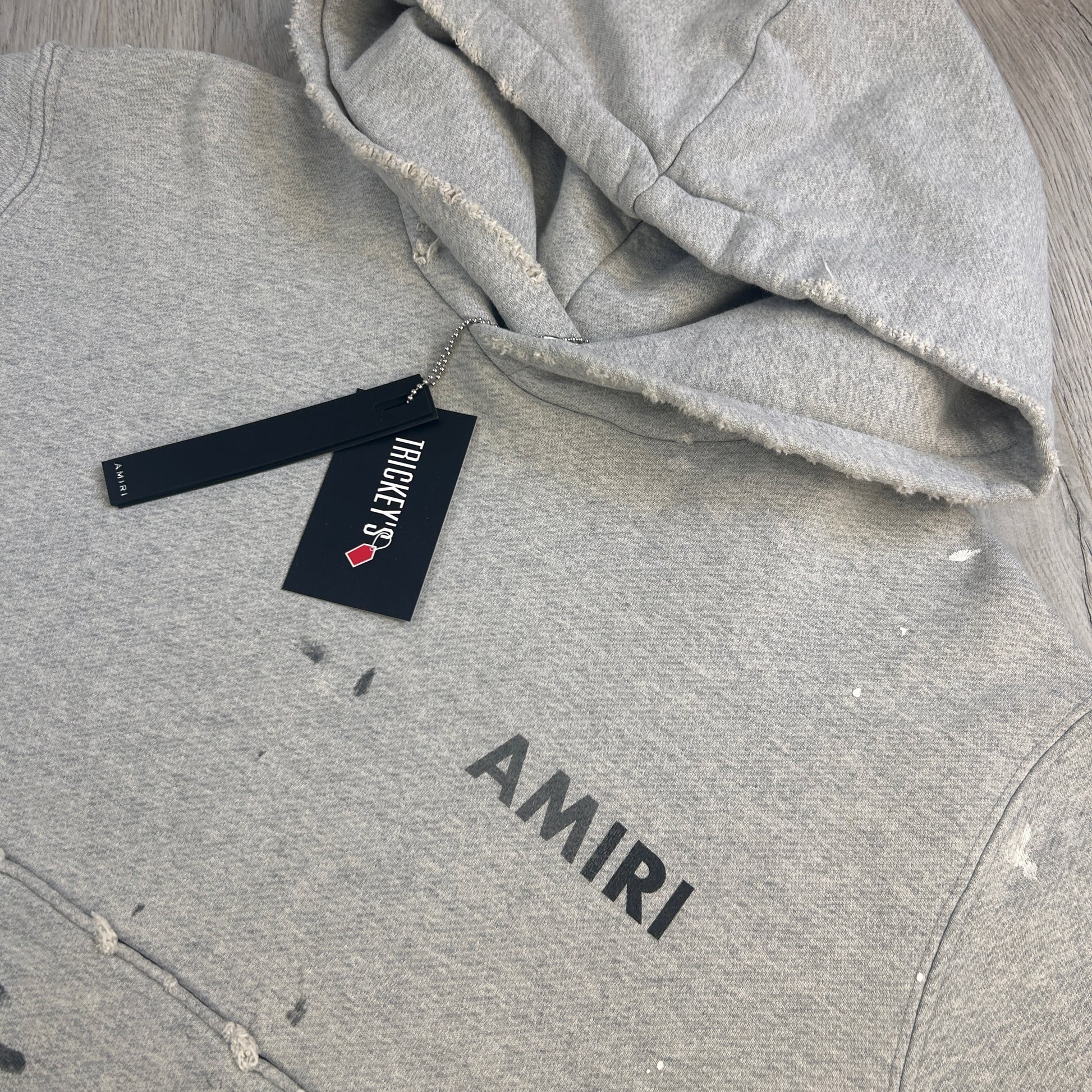 Amiri Men's Grey Distressed Hoodie - Medium – Trickey.store