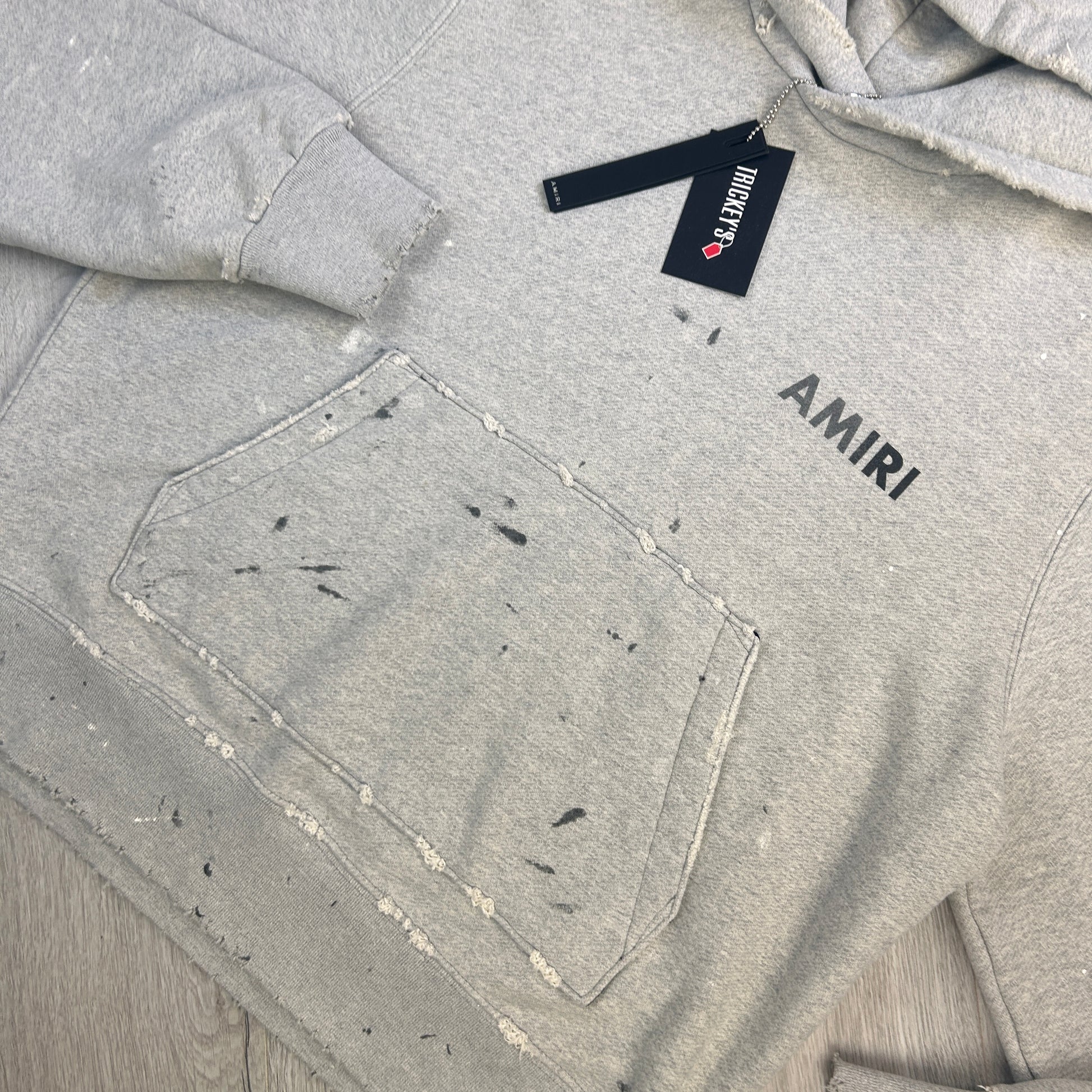 Amiri Men's Grey Distressed Hoodie - Medium – Trickey.store