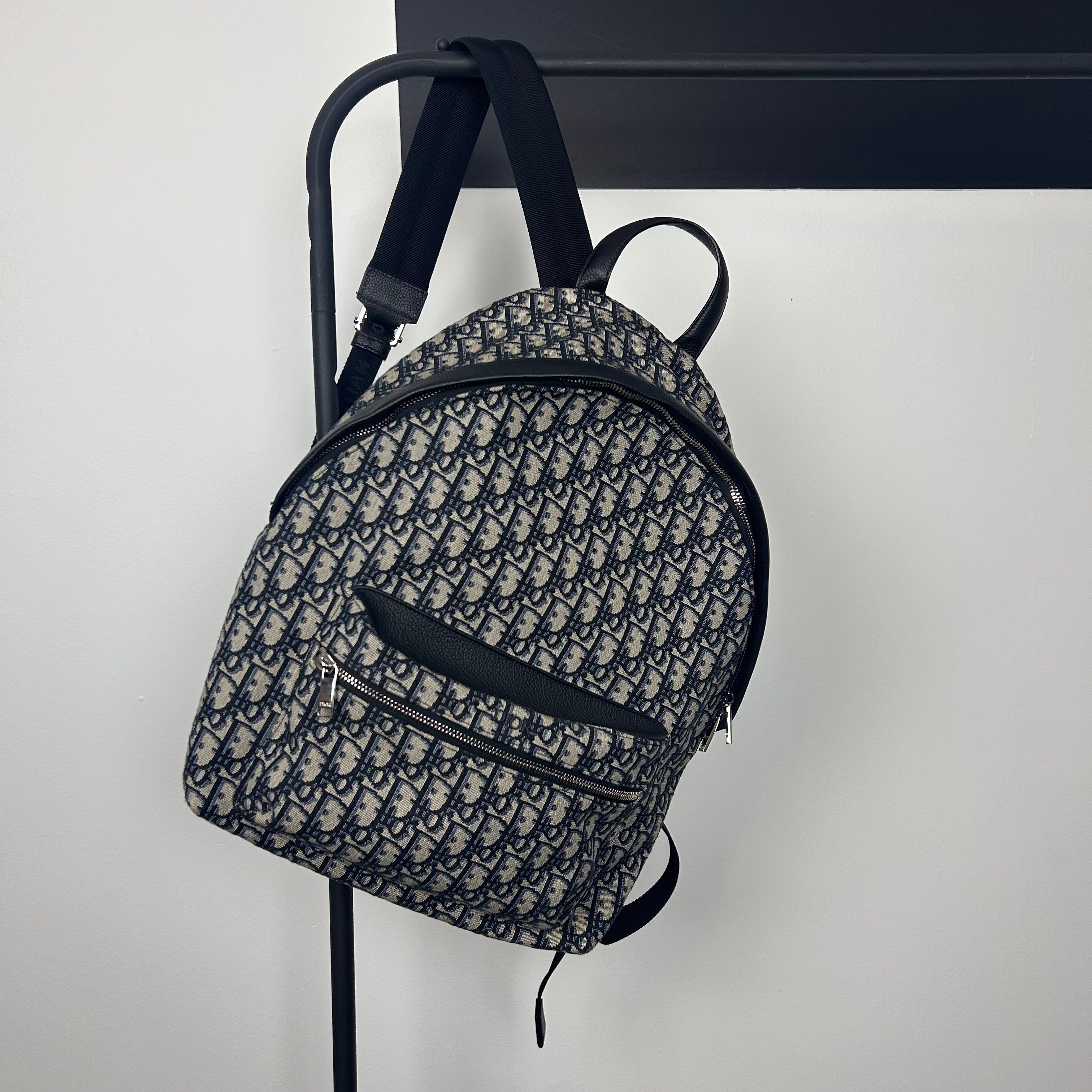 Christian Dior Beige and Black Oblique Jacquard Men’s Backpack